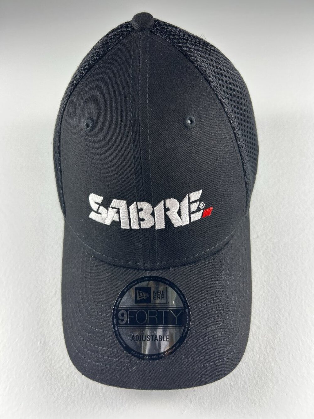 New Era 9Forty Sabre Golf Black Mesh Trucker Hat Adjustable